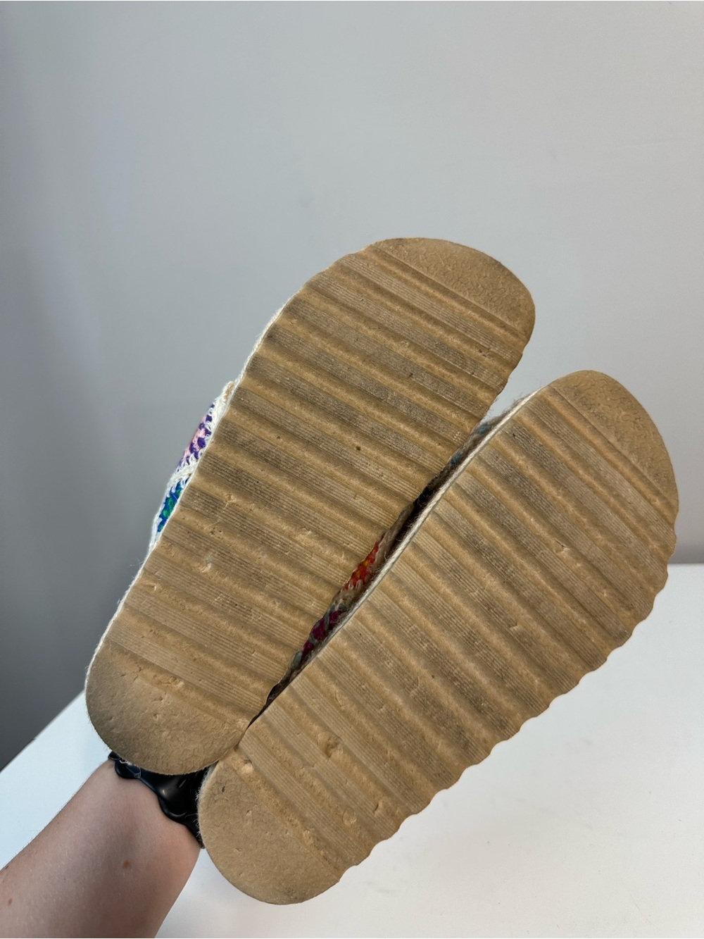 Dirty Laundry Plays Floral Crochet Platform Cork Platform Espadrilles Size 6 - Picture 9 of 14